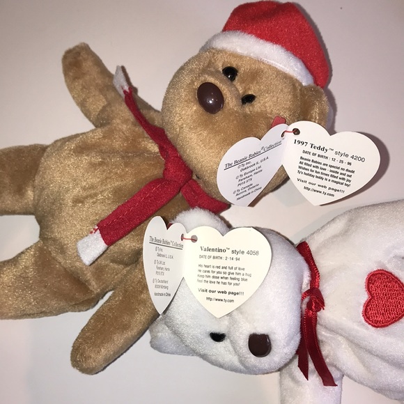 Set of 4 Ty Beanie Baby Babies bears - Picture 3 of 11